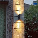 Steinhauer Steinhauer Outdoor wall luminaire, LED, 2 flames, 4W, 2700K, IP44, black