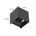 Steinhauer Steinhauer Udend�rs V�glampe, LED, 2-flammer, med sensor, 2x3W, 2700K, IP54, sort