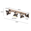 Mexlite Spot GEARWOOD, 4 flames, anthracite