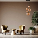 Steinhauer pendant luminaire BOLLIQUE 5 flames E27 IP20, amber, brass, black dimmable