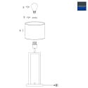 Mexlite table lamp STANG up, 2-fold, without shade E27 IP20, black matt dimmable