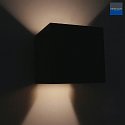 outdoor wall luminaire MURO up / down, cube shape, adjustable IP44, black matt dimmable
