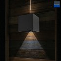 outdoor wall luminaire MURO up / down, cube shape, adjustable IP44, black matt dimmable