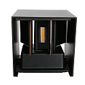 Steinhauer outdoor wall luminaire MURO up / down, cube shape, adjustable IP44, black matt dimmable