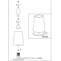 Steinhauer Bordlampe ANCILLA 1-flamme, kort, med skiftefunktion, konisk E27 IP20, st�l b�rstet d�mpbar