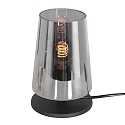 Steinhauer Bordlampe ANCILLA 1-flamme, kort, med skiftefunktion, konisk E27 IP20, sort mat d�mpbar