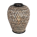 anne light & home Bordlampe MAZE med afbryder E27 IP20, bambus lys, sort 