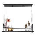 Steinhauer pendant luminaire T�R 6 flames, with shelf IP20, black matt dimmable