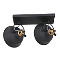 Mexlite V�g- og Loftlampe NOV� 2-flammer, justerbar E14 IP20, sort mat d�mpbar