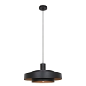 anne light & home Pendel FLINTER 1-flamme, cylindrisk, direkte / indirekte E27 IP20, sort mat d�mpbar