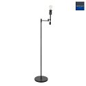 Steinhauer floor lamp STANG without shade, with jointed arm, with LED spot LED + E27 IP20, black matt dimmable
