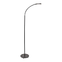 Standerlampe PLATU med fleksibel arm, med touch-d�mper IP20, sort mat d�mpbar