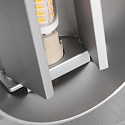 wall luminaire MURO up / down, square, cylindrical, adjustable G9 IP20, steel brushed dimmable