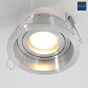 recessed luminaire PLITE SPOT round, rigid, set back GU10 IP20, steel brushed dimmable
