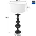 anne light & home table lamp LYONS C E27 IP20, black, white