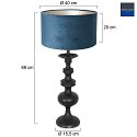 anne light & home table lamp LYONS C E27 IP20, blue, black
