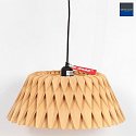 anne light & home pendant luminaire MAZE 1 flame E27 IP20, wood dimmable