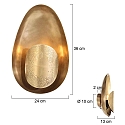 anne light & home Væglampe BRASS E27 IP20, dæmpbar