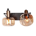 Væglampe GLASLIC 2-flammer, svingbar, drejelig E27 IP20, bronze, sort dæmpbar