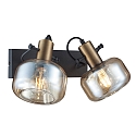 Steinhauer Væglampe GLASLIC 2-flammer, svingbar, drejelig E27 IP20, bronze, sort dæmpbar