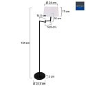 Mexlite floor lamp BELLA 1 flame E27 IP20, black dimmable