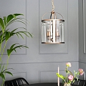 Steinhauer Steinhauer Pendant luminaire PIMPERNEL, 4 flames, glass, bronze