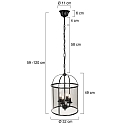 Steinhauer pendant luminaire PIMPERNEL 4 flames E14 IP20, black dimmable