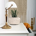 Steinhauer Steinhauer Table lamp ANCILLA, 1 flame, glass white, bronze