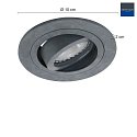 recessed luminaire PLITE SPOT round, swivelling GU10 IP20, concrete grey dimmable