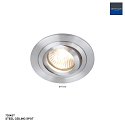 Steinhauer recessed luminaire PLITE SPOT round, swivelling GU10 IP20, steel brushed dimmable
