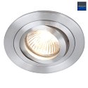 Steinhauer recessed luminaire PLITE SPOT round, swivelling GU10 IP20, steel brushed dimmable