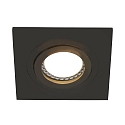 Indbygningslampe P�LITE SPOT svingbar, firkantet GU10 IP20, sort mat d�mpbar