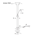 Mexlite Mexlite Floor lamp BIRON, 2 flames, steel