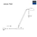 Mexlite table lamp BIRON with switch, with flex arm IP20, black matt dimmable