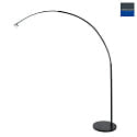 floor lamp SPARKLED LIGHT - IKARO ribbed, cylindrical, with switch, with shade, adjustable E27 IP20, black matt 