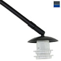 floor lamp SPARKLED LIGHT - IKARO ribbed, cylindrical, with switch, with shade, adjustable E27 IP20, black matt 