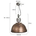 Steinhauer pendant luminaire BIKKEL - � 42CM 1 flame, medium E27 IP20, brown, pied dimmable