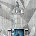 Steinhauer pendant luminaire BIKKEL - � 42CM 1 flame, medium E27 IP20, polished aluminium, steel dimmable