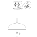 Mexlite Mexlite Pendel BJORR, 1-flamme, 45cm, hvid
