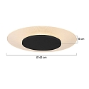 Loftlampe LIDO stor, rund, indirekte, perforeret IP20, sort mat d�mpbar