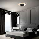 Loftlampe LIDO stor, rund, indirekte, perforeret IP20, sort mat d�mpbar