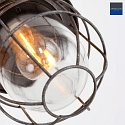 Mexlite Pendant luminaire EBBE, 1 flame, lantern, grey