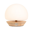 Steinhauer Bordlampe ANCILLA rund, kort, med touch-d�mper G9 IP20, b�g, naturlig farve d�mpbar