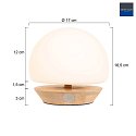 Steinhauer table lamp ANCILLA round, short, with touch dimmer G9 IP20, beech, natural colour dimmable