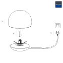 Steinhauer table lamp ANCILLA round, short, with touch dimmer G9 IP20, beech, natural colour dimmable