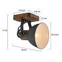 Mexlite Mexlite Spot GEARWOOD, 1-flamme, gr�
