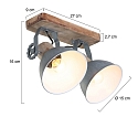 Mexlite Mexlite Spot GEARWOOD, 2 flames, grey