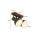 Mexlite Mexlite Spot GEARWOOD, 2 flames, green