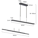 Steinhauer Steinhauer Pendant luminaire ZELENA LED, adjustable, 4 flames, black