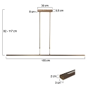 Steinhauer Pendant luminaire ZELENA LED, 3 flames, L:150cm, bronze